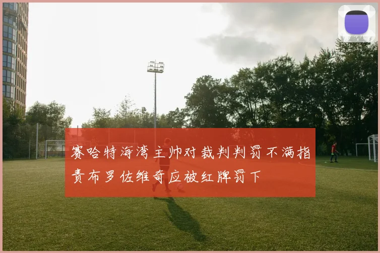 赛哈特海湾主帅对裁判判罚不满指责布罗佐维奇应被红牌罚下